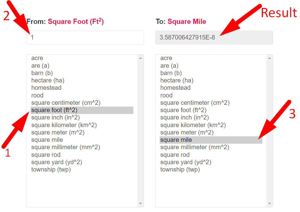 Area Converter Step 2