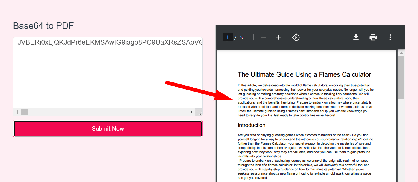 Base64 to PDF Converter Step 3