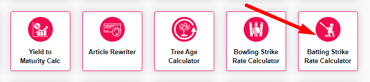 Batting Strike Rate Calculator Step 1