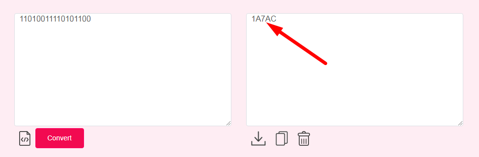 Binary to Hexadecimal converter Step 3