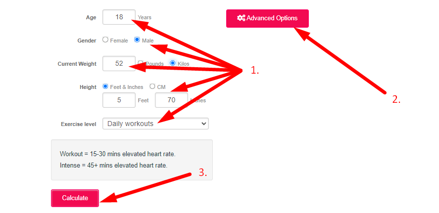 Calorie Calculator Step 2