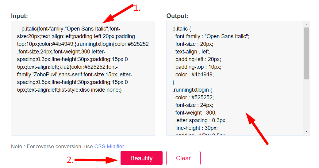 CSS Beautifier Step 2