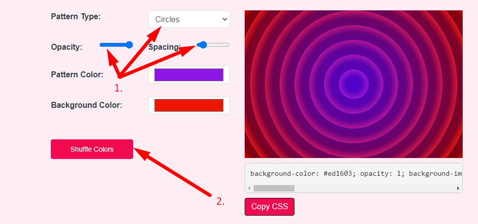 CSS Pattern Generator Step 2