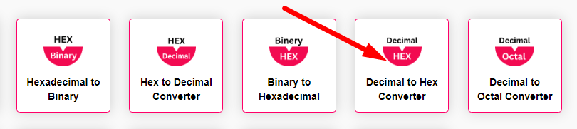 Decimal to Hex Converter Step 1