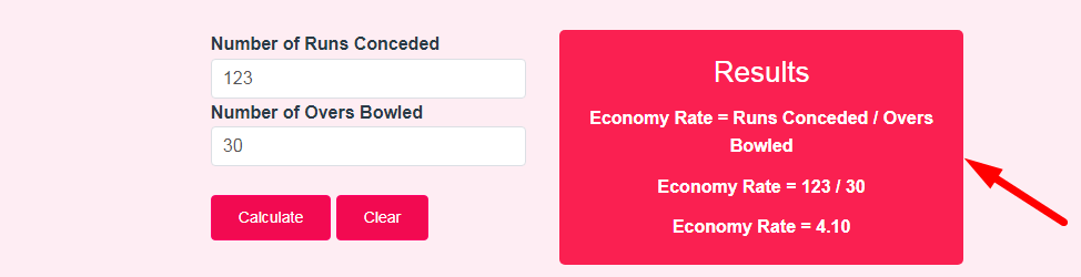 Economy Rate Calculator Step 3