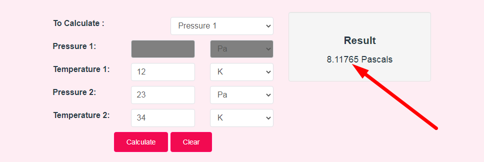 Gay-Lussac's Law Calculator Step 3