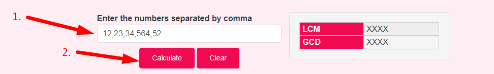 GCD and LCM Calculator Step 2