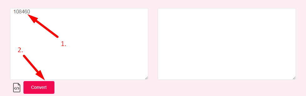 Hexadecimal to Binary converter Step 2