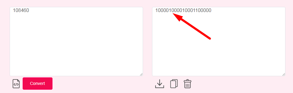 Hexadecimal to Binary converter Step 3