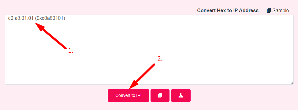 Hex to IP Address Converter Step 2