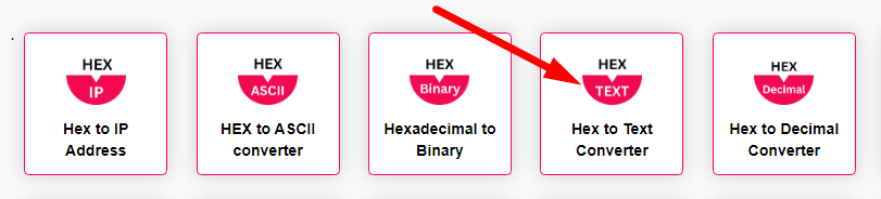 Hex to Text Converter Step 1