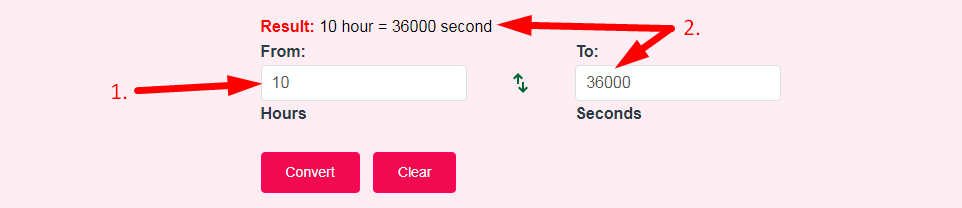 Hours to Seconds Converter Step 2