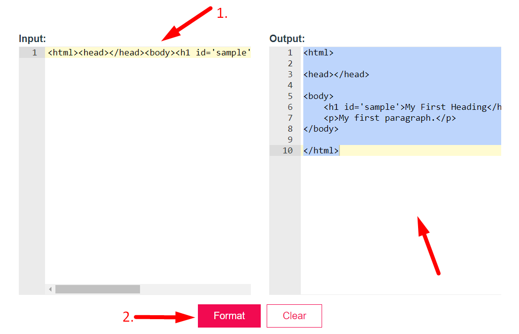 HTML Formatter Step 2