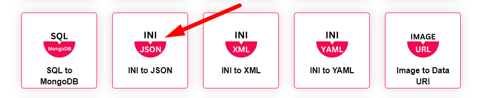 INI to JSON Converter Step 1