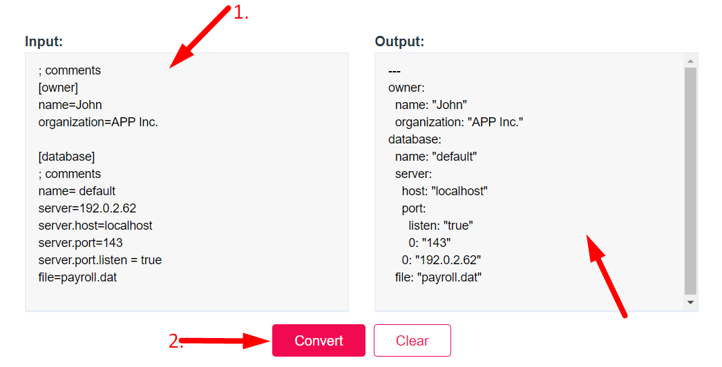 INI to YAML Converter Step 2