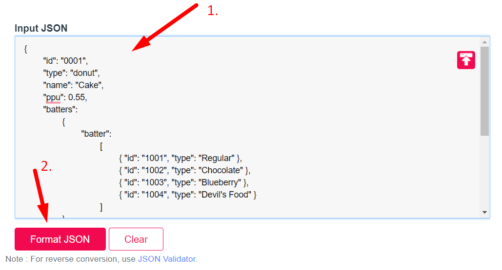 JSON Formatter Step 2