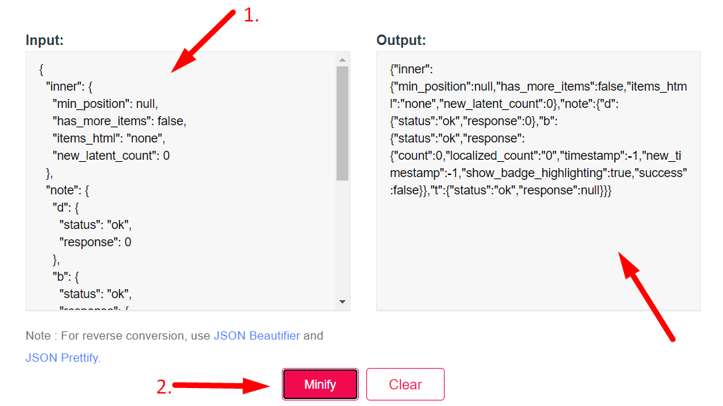 JSON Minifier Step 2