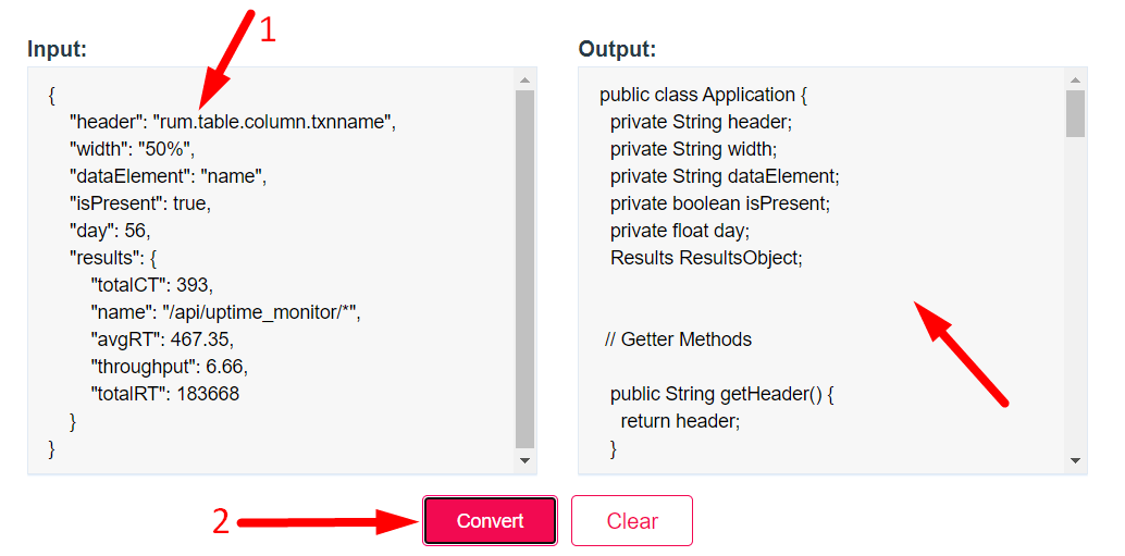 JSON to JAVA Converter Step 2