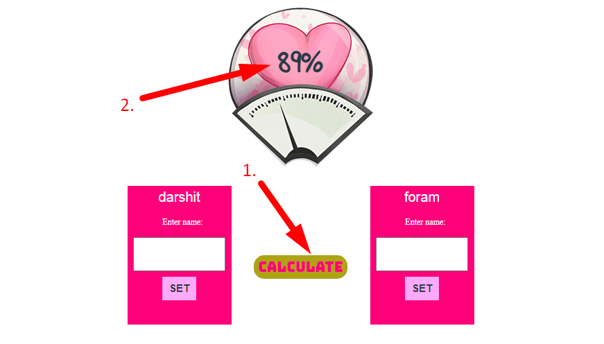 Free online Love calculator Step 2