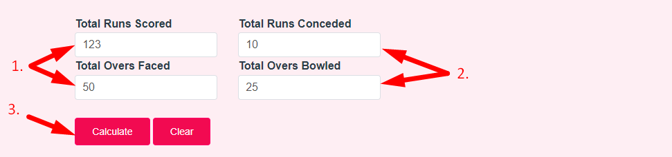 Match Net Run Rate Calculator Step 2