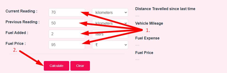 Mileage Calculator Step 2