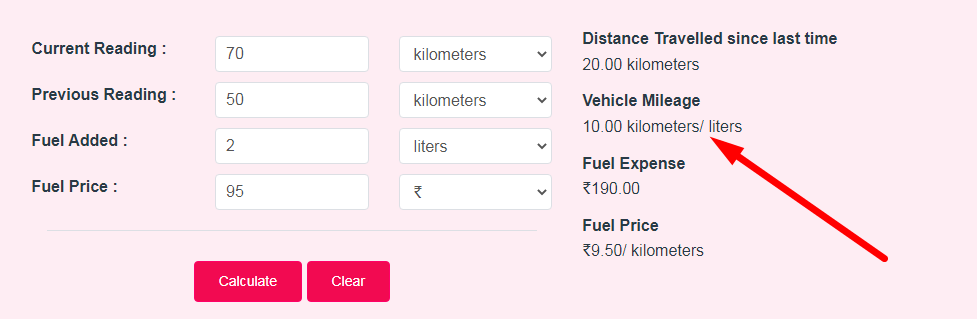 Mileage Calculator Step 3