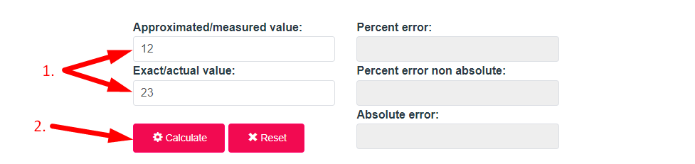 Percent Error Calculator Step 2