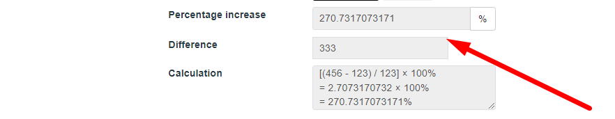 Percentage Increase Calculator Step 3