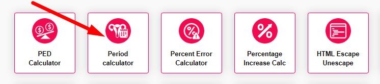 Period calculator Step 1