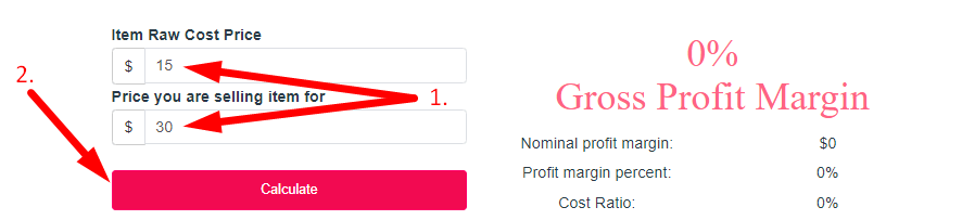 Profit Margin Calculator Step 2