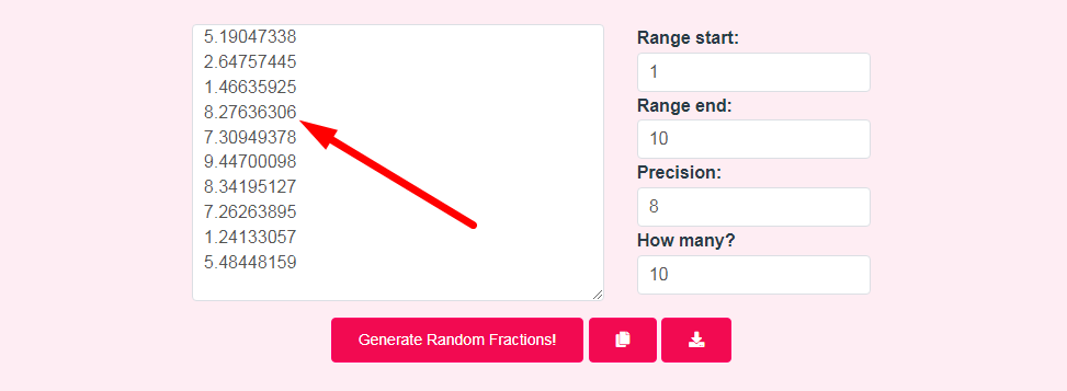 Random fraction generator Step 3