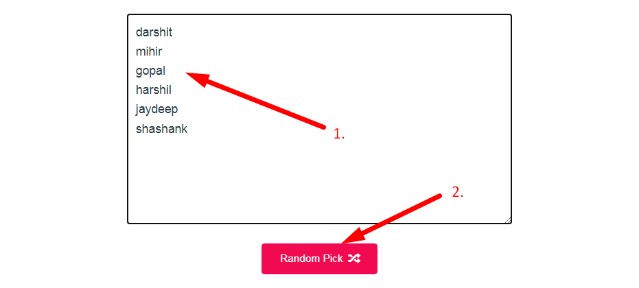 Random Name Picker Step 2