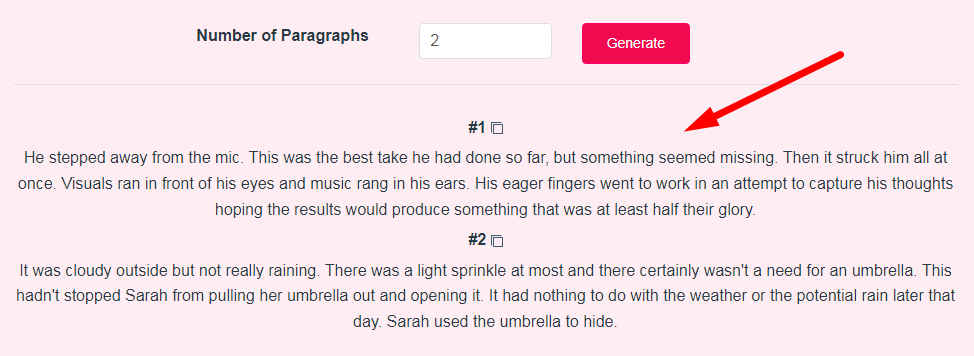 Random Paragraph Generator Step 3