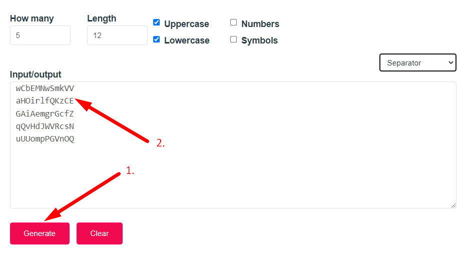 Random String Generator Step 3