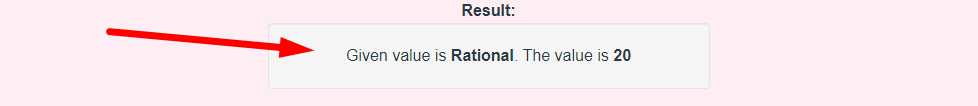 Rational or Irrational Number Calculator Step 3