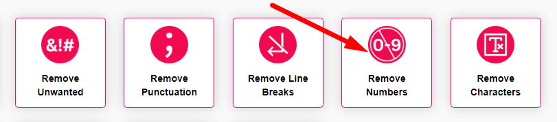 Remove Numbers From Text Step 1