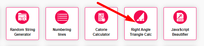 Right Angle Triangle Calculator Step 1