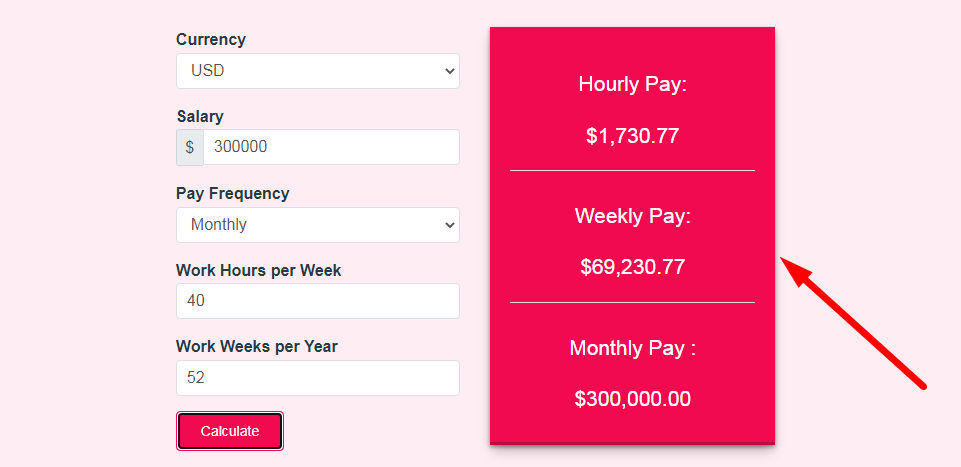 Salary To Hourly Calculator Step 3