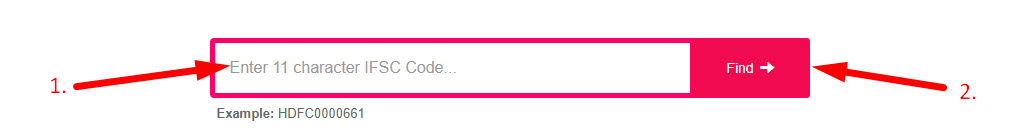 Search by IFSC Code Step 2