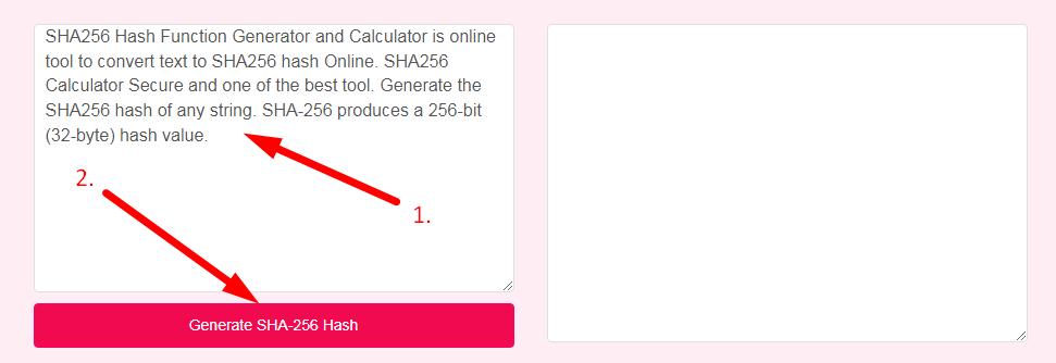 SHA256 Hash Generator Step 2