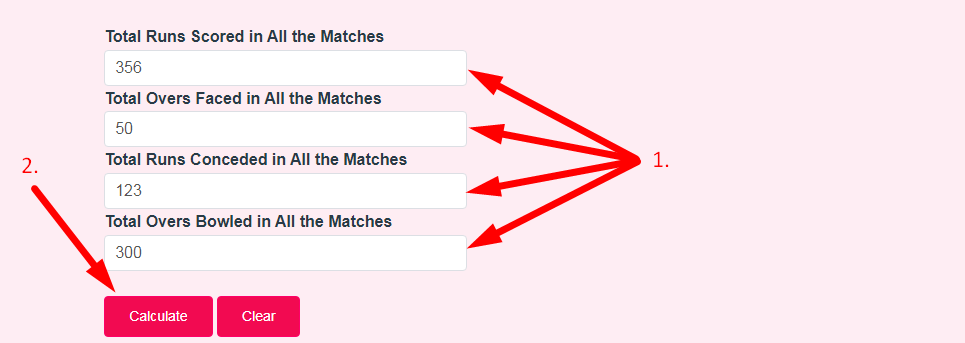 Tournament Net Run Rate Calculator Step 2