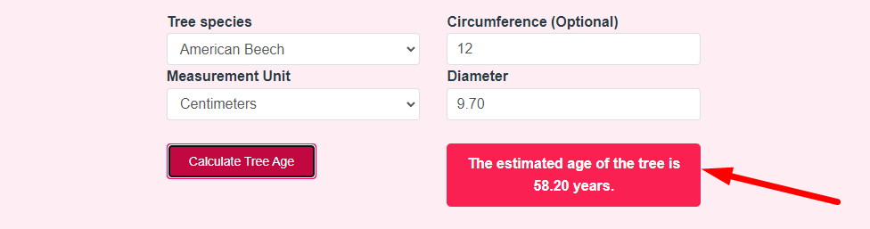 Tree Age Calculator Step 3