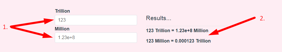 Trillion To Million Calculator Step 2