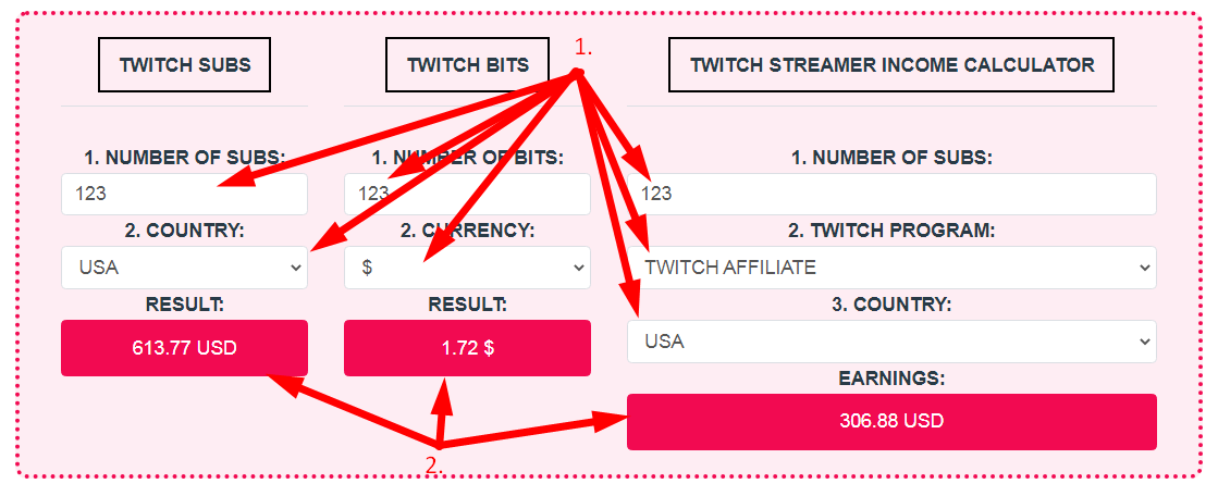 Twitch Calculators Step 2