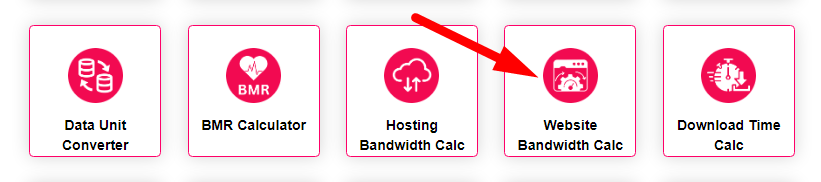 Website Bandwidth Calculator  Step 1