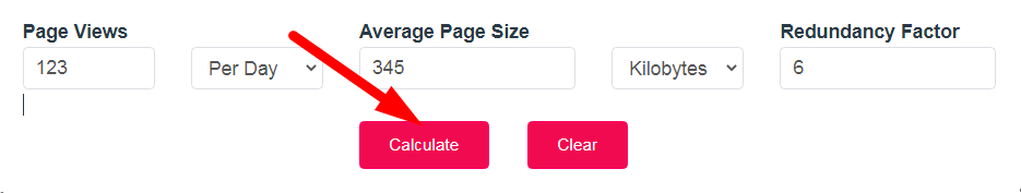 Website Bandwidth Calculator  Step 3