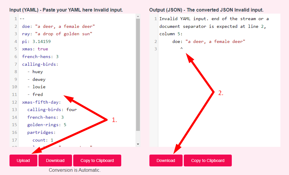 YAML to JSON Converter Step 2