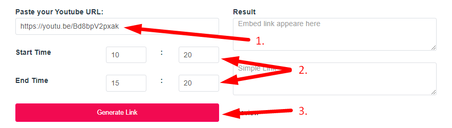 YouTube Timestamp Link Generator Step 2